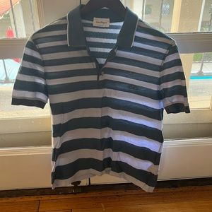 Salvatore Ferragamo polo blue and white